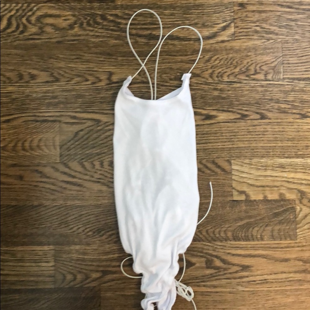 NASTY GAL LACE UP BACK WHITE BODYSUIT